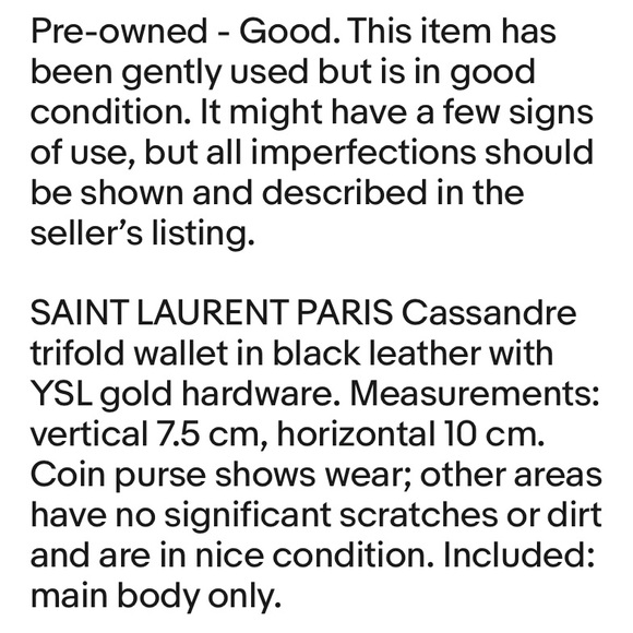 Yves Saint Laurent Black Wallet with Silver Logo - Picture 13 of 13